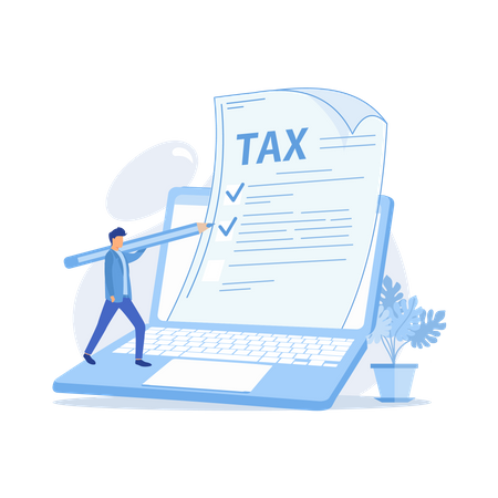 Tax document checking Illustration