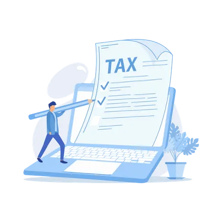 Tax document checking  Illustration