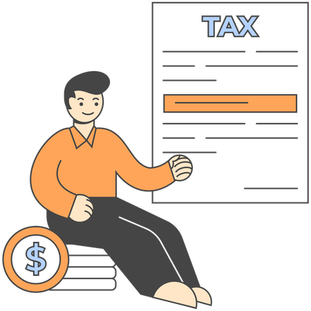 Tax document reviewed by manager  Illustration