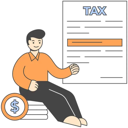 Tax document reviewed by manager  Illustration