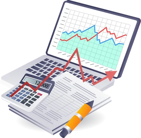 Tax financial analysis data  Illustration