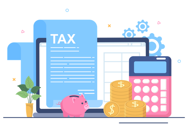 Tax form filling Illustration