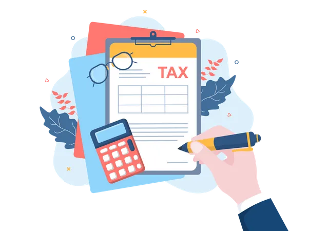 Tax form filling  Illustration