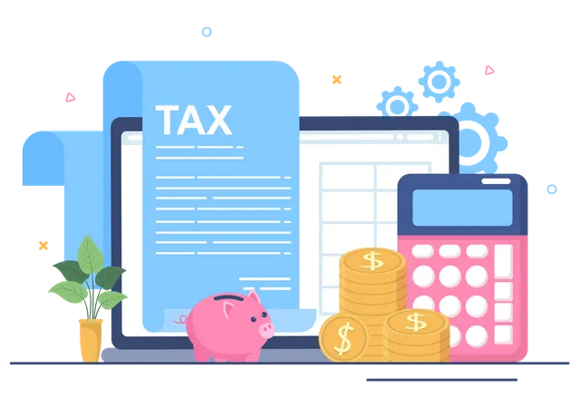 Tax form filling  Illustration