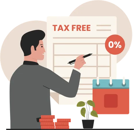 Tax Free Concept Illustration Illustration For Websites Landing Pages Mobile Apps Posters And Banners Trendy Flat Vector Illustration Illustration