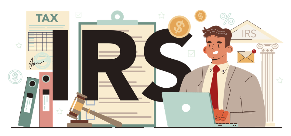 Tax inspector accounting and payment  Illustration