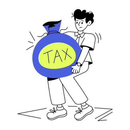 Download Line Illustration Of Tax Manager 일러스트레이션