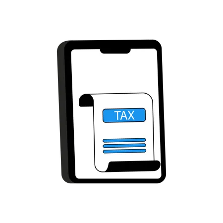 Tax Online Document  Illustration