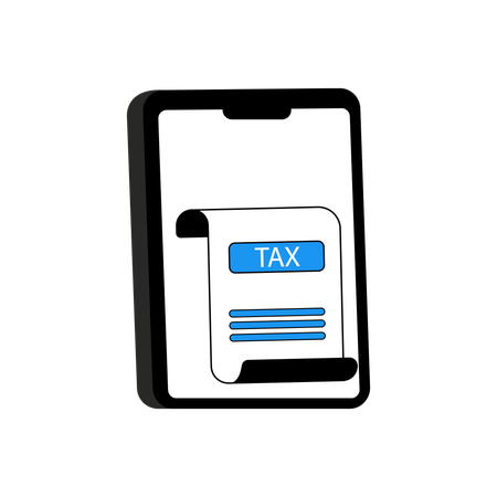 Tax Online Document  Illustration