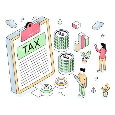 Tax Paper  Illustration