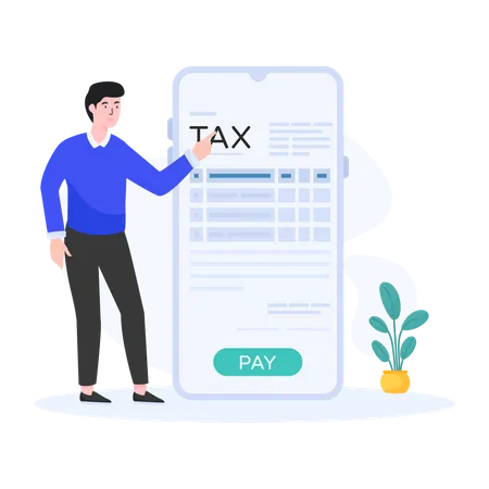 Tax Pay Flat Illustration Editable Vector Illustration