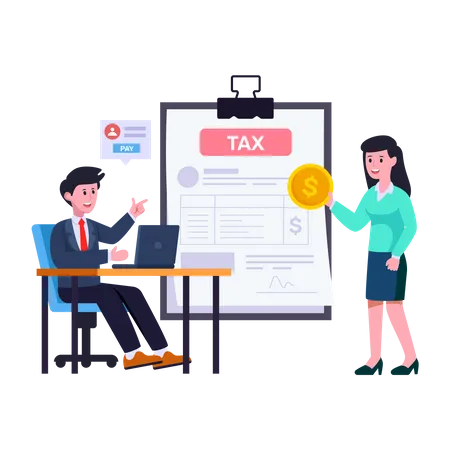 A Scalable Flat Illustration Of Tax Payment Illustration