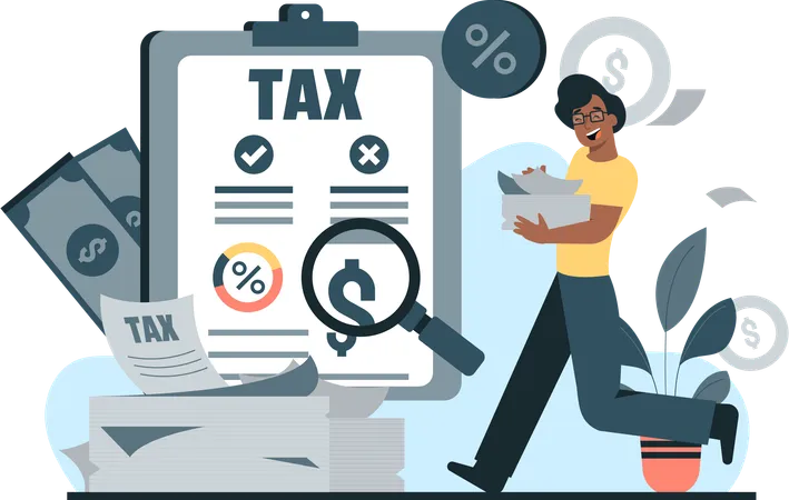 Illustration Of A Man Making Tax Payments To The Government Perfect For Web Design Posters And Campaigns This User Friendly And Fully Editable Graphic Is A Tool For Campaigns And Education Obediently Pay Taxes 일러스트레이션