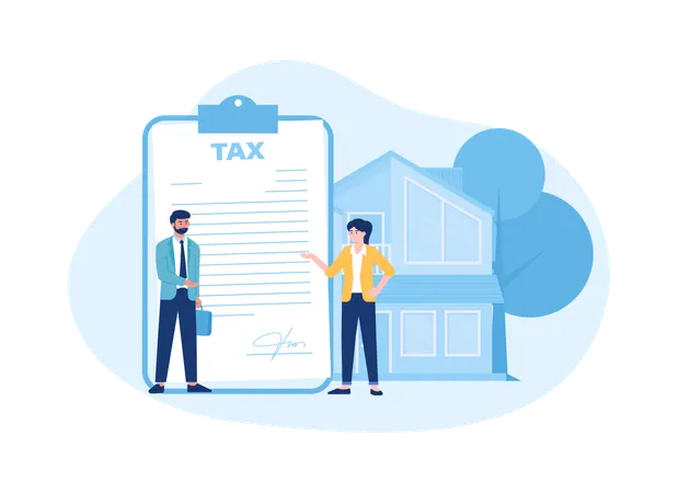 Tax Preparation Bill Trending Concept Flat Illustration Illustration