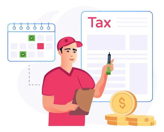 A Tax Schedule Flat Illustration Download Illustration