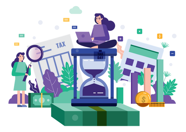 Tax time deadline  Illustration