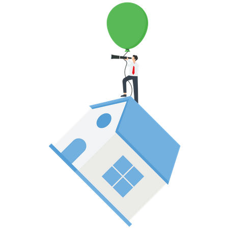 Taxa de juros de hipotecas residenciais subindo  Ilustração