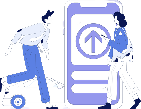Taxi booking app  Illustration