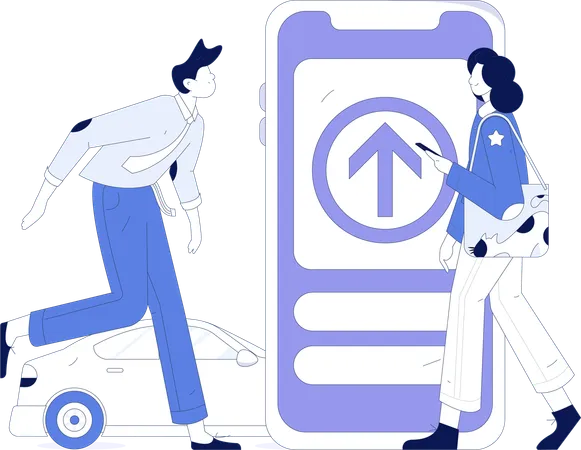 Taxi booking app  Illustration