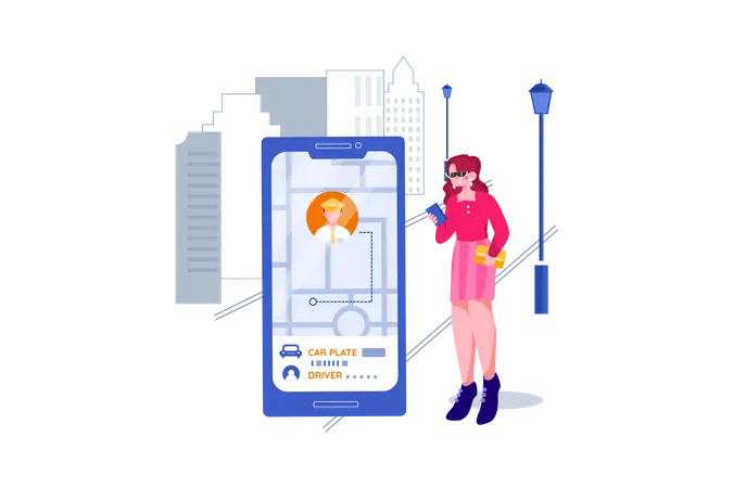 Taxi Booking App Illustration