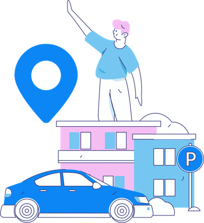 Taxi Booking App  Illustration