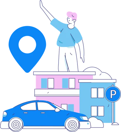 Taxi Booking App  Illustration