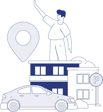 Taxi Booking App  Illustration