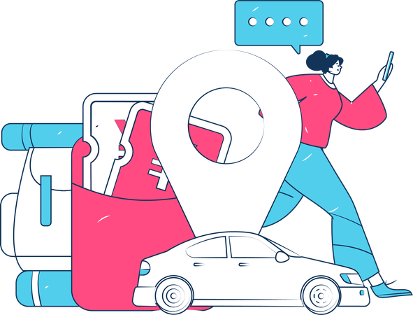 Taxi Booking App  Illustration