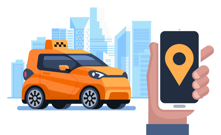 Taxi Booking App  Illustration