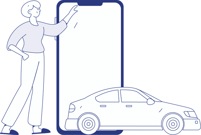 Taxi Booking App  Illustration