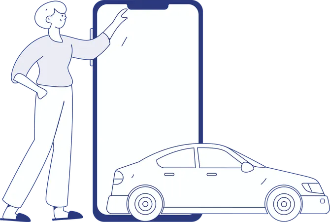 Taxi Booking App  Illustration