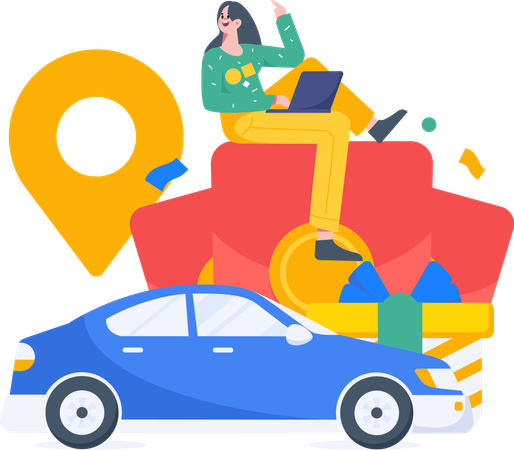 Taxi booking discount  Illustration