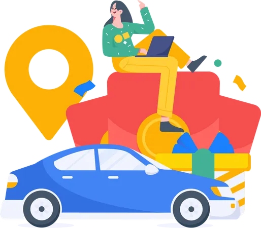 Taxi booking discount  Illustration