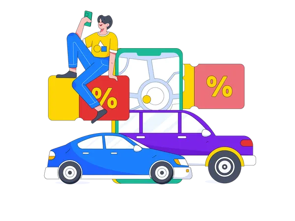 Taxi booking discount  Illustration