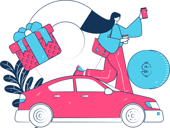 Taxi Booking Discount  Illustration