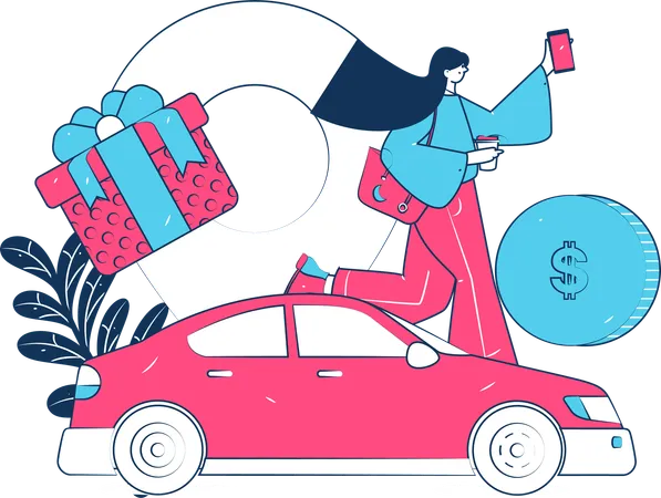 Taxi Booking Discount  Illustration