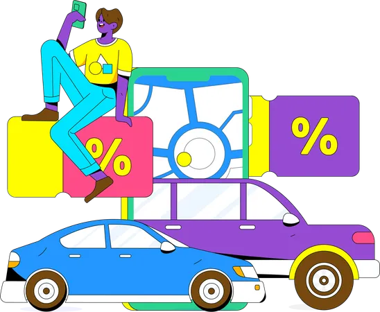 Taxi booking discount  Illustration