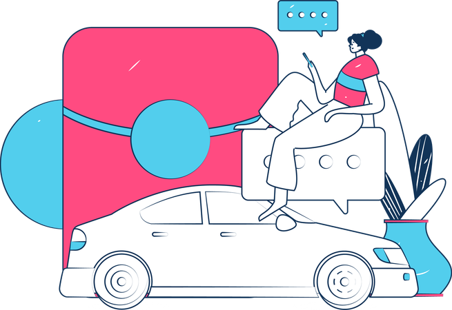 Taxi Booking  Illustration