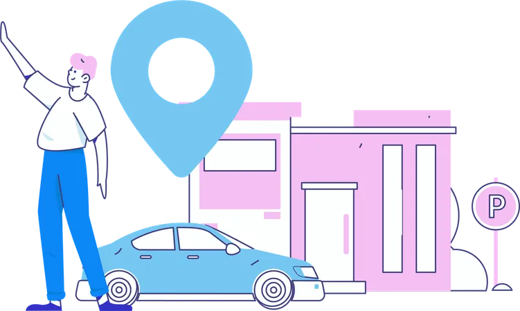 Taxi Booking  Illustration