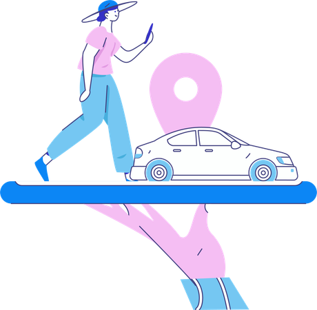 Taxi Booking  Illustration