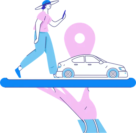 Taxi Booking  Illustration