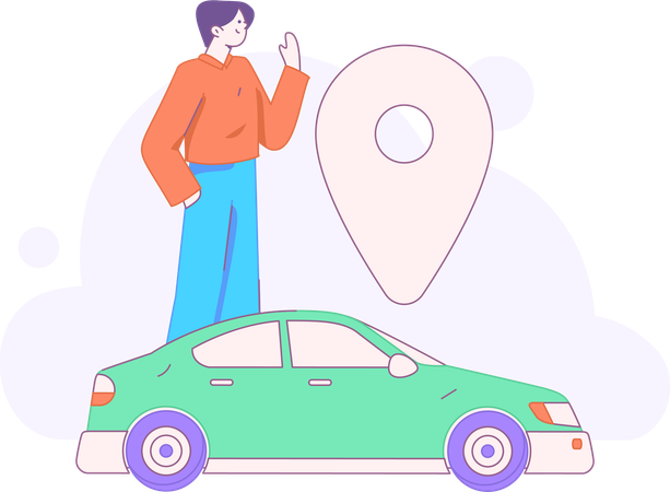 Taxi Booking  Illustration