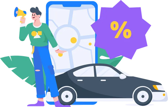 Taxi booking offer  Illustration