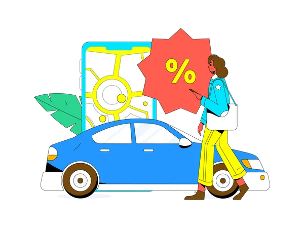 Taxi booking offer  Illustration