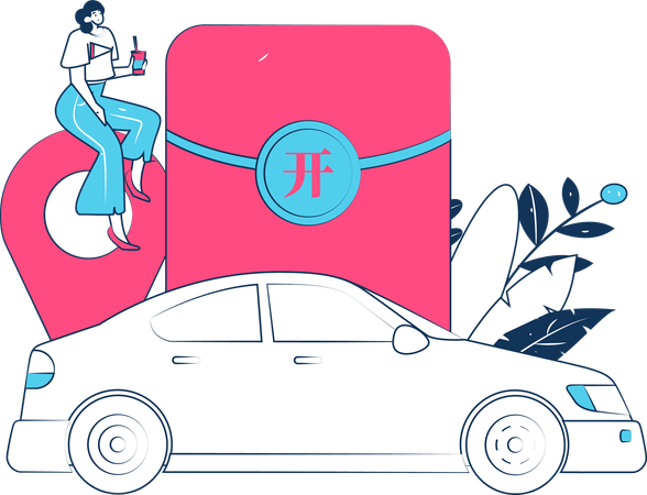 Taxi Booking Offer  Illustration