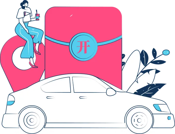 Taxi Booking Offer  Illustration