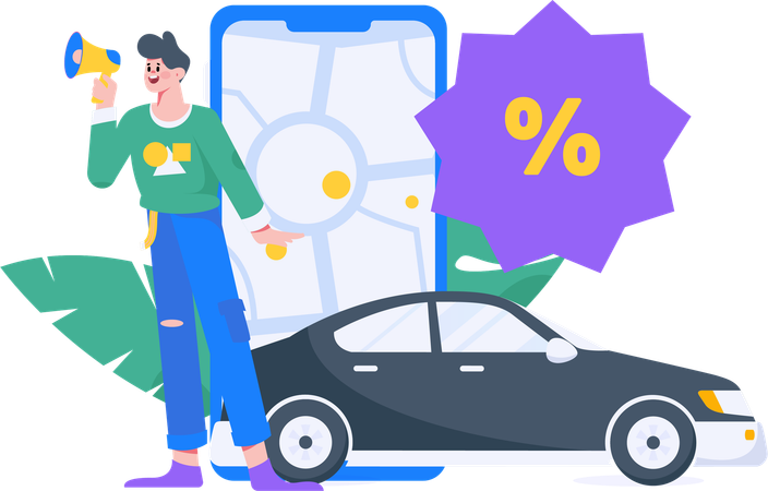 Taxi booking offer  Illustration