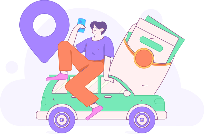 Taxi Booking Offer  Illustration