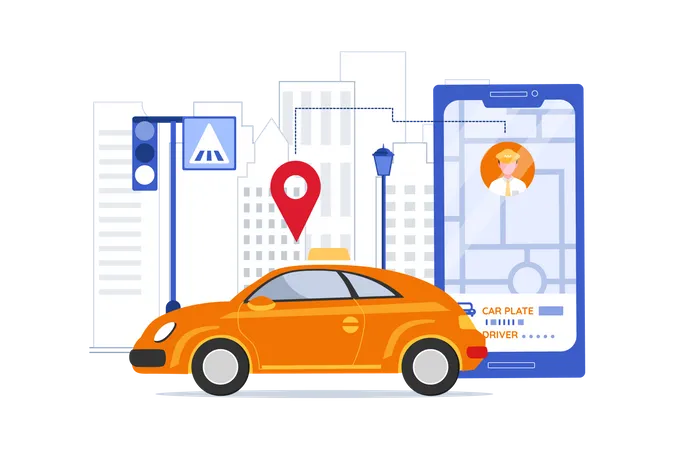 Taxi Booking Service  Illustration