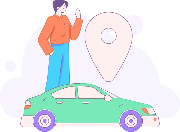 Taxibestellung  Illustration